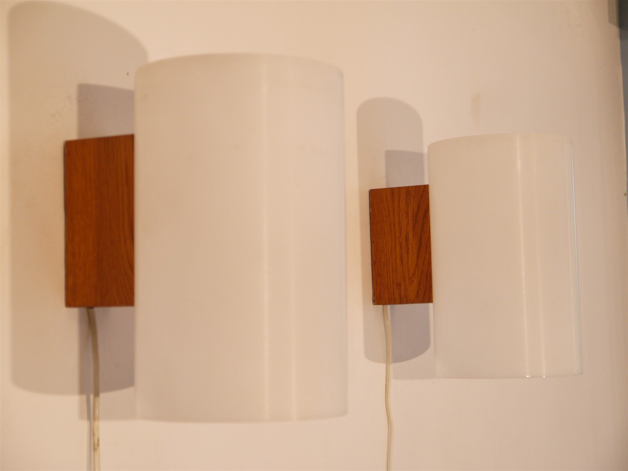 Pair of wall light vintage Uno & Osten Kristiansson for Luxus 1970