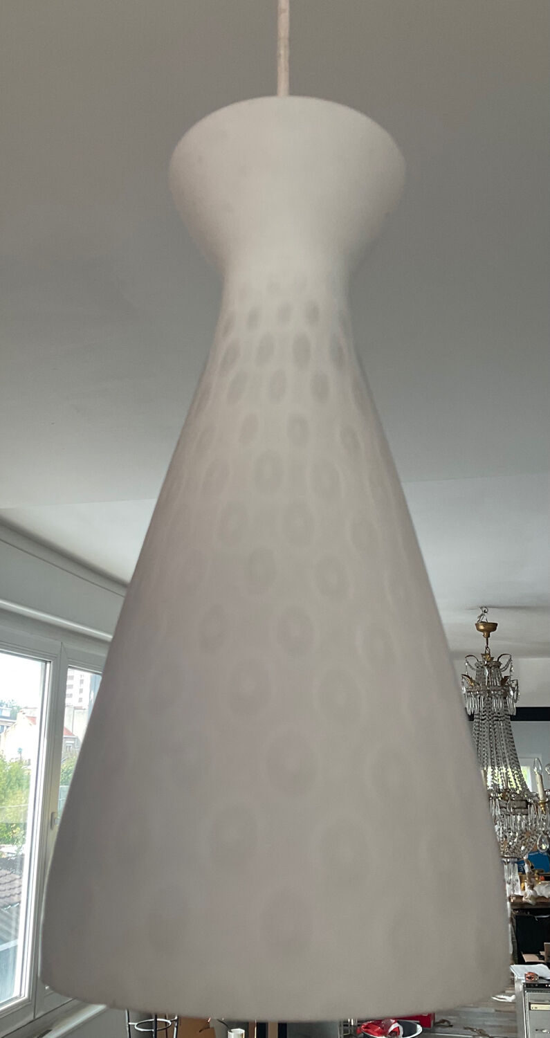 Vintage opaline pendant light from the 60s and 70s