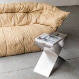 Contemporary stainless steel side table by Lena Coupez, Belgium, 2024