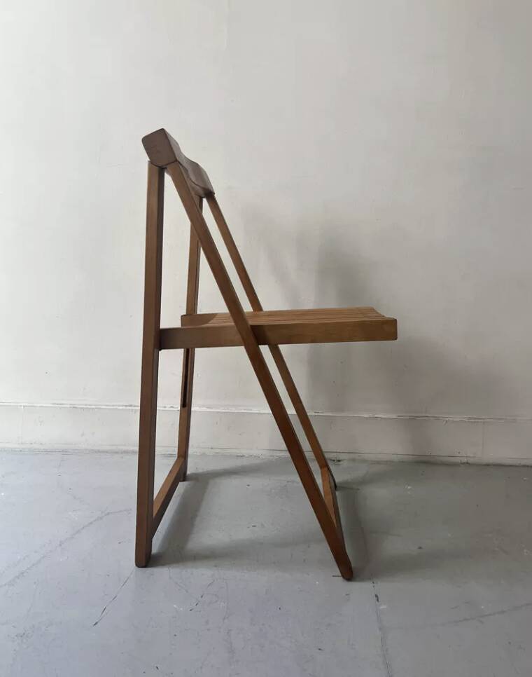 Chaise pliante en bois par Aldo Jacober, design 1960/1970