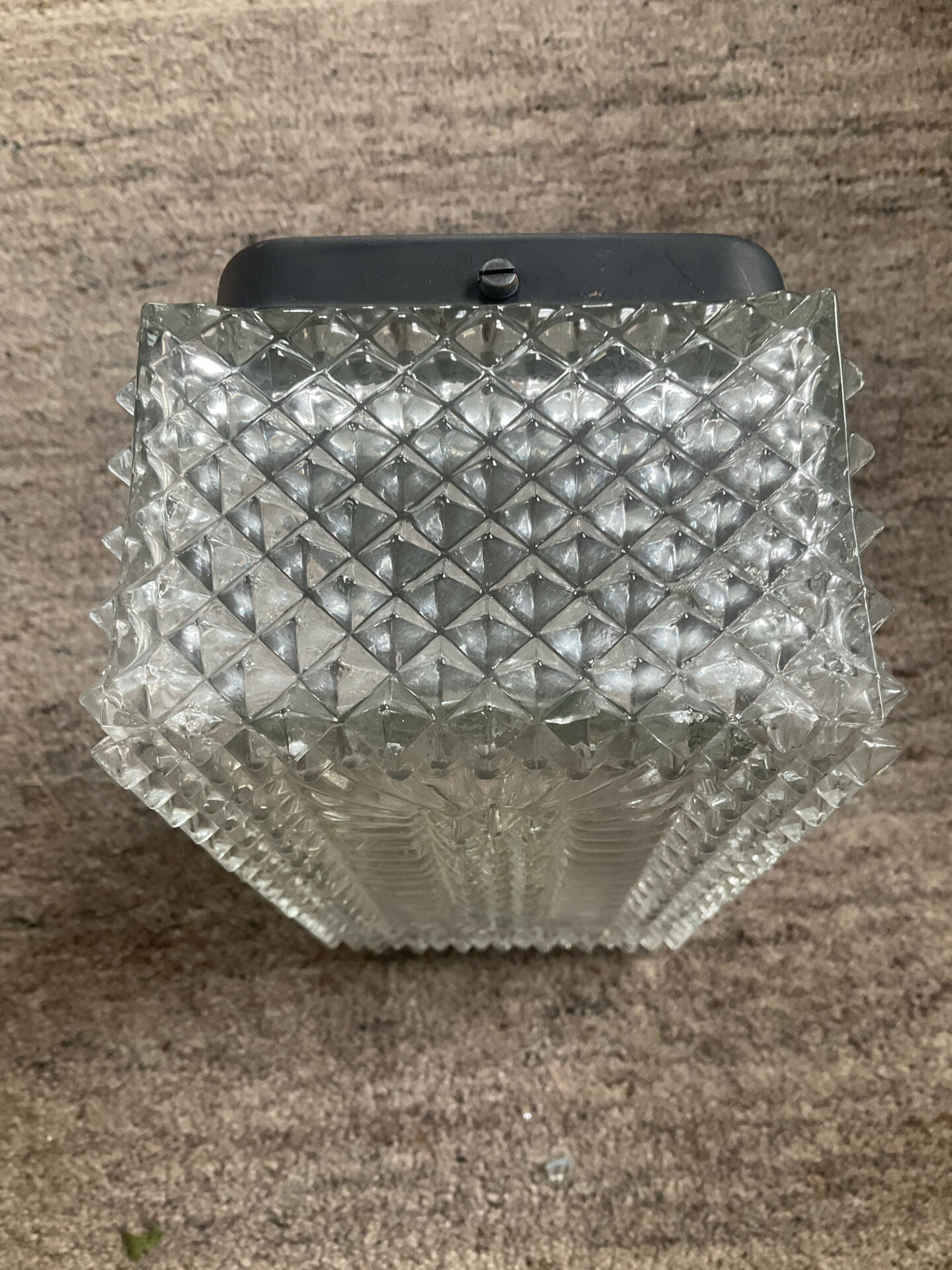 Vintage glass wall light from the 1970s.