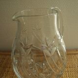 old pitcher carafe cut crystal art table vintage crystal pitcher