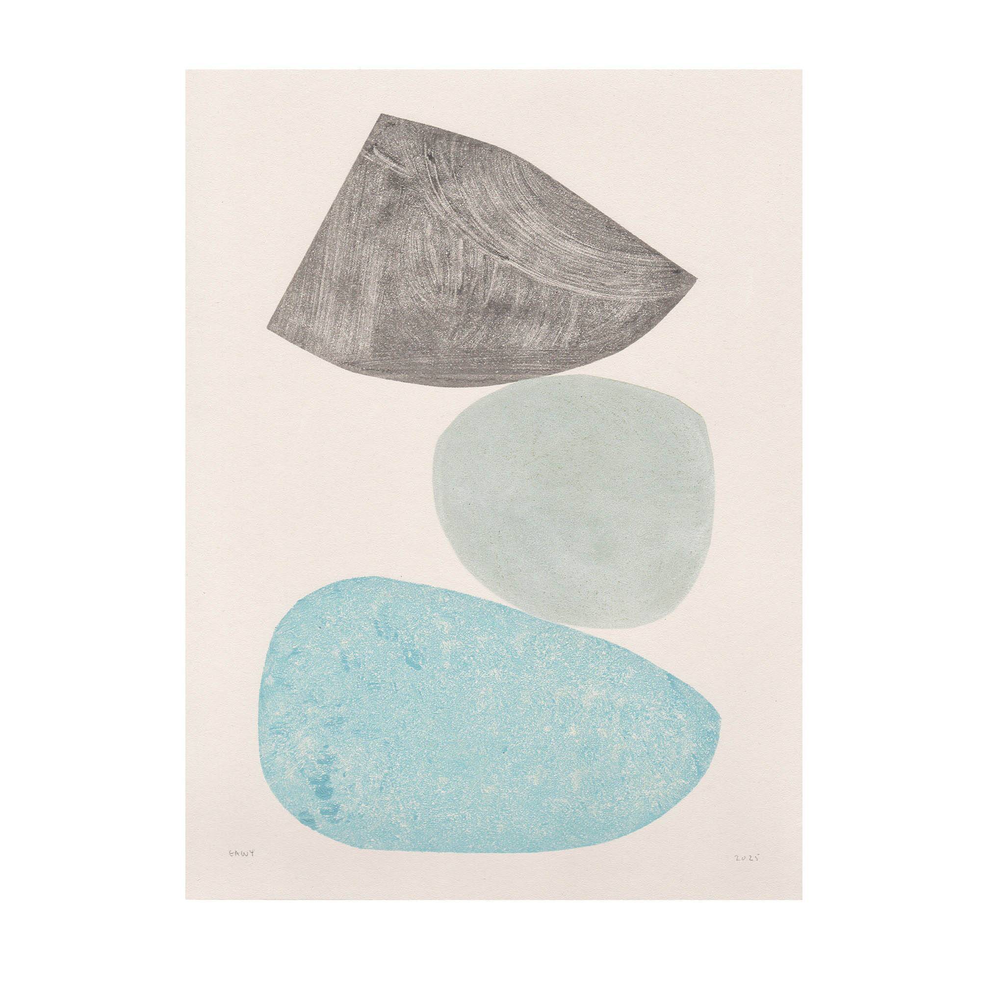 Painting on paper 30x40 illustration pebbles b311 signed eawy