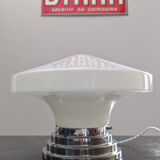 Ancien grand plafonnier skyscraper lampe à poser opaline Bahaus Art déco 1930 Ø 31 cm