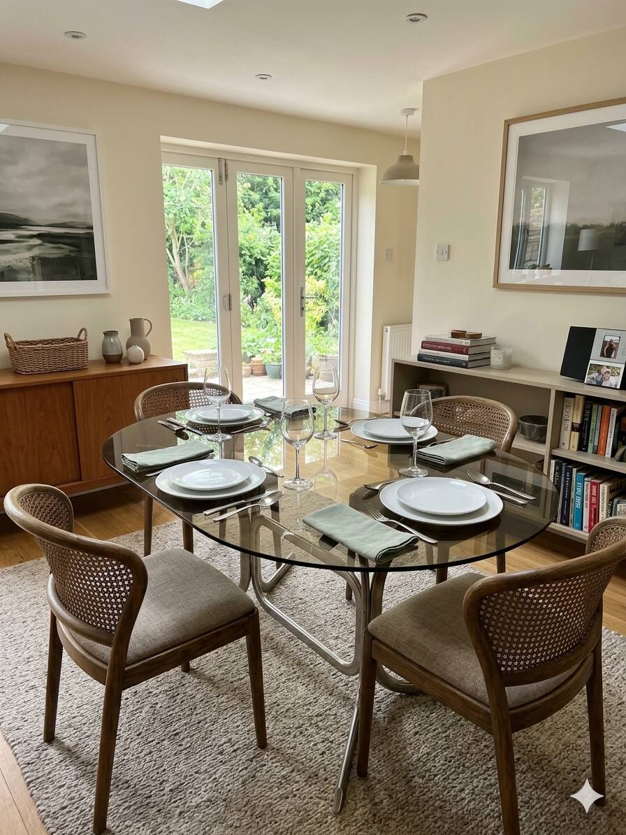 Silver metal table with smoked glass top from the 1970s.
