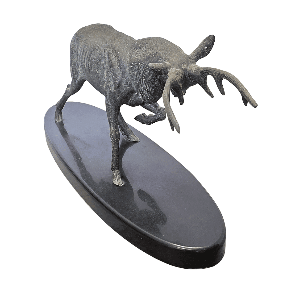 Art Deco Deer Sculpture On Marble Base Irénée Rochard, 1920/30s
