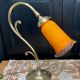 Lampe laiton et pâte de verre art déco