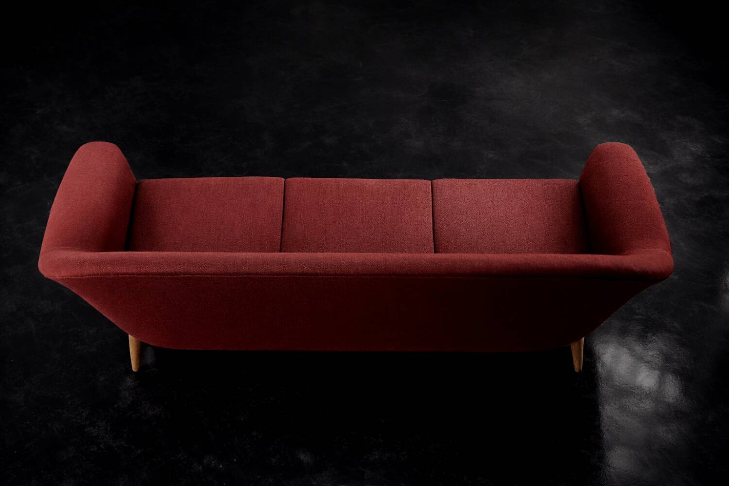 Vintage Mid-Century Scandinavian Modern 3-Seater Red Sofa