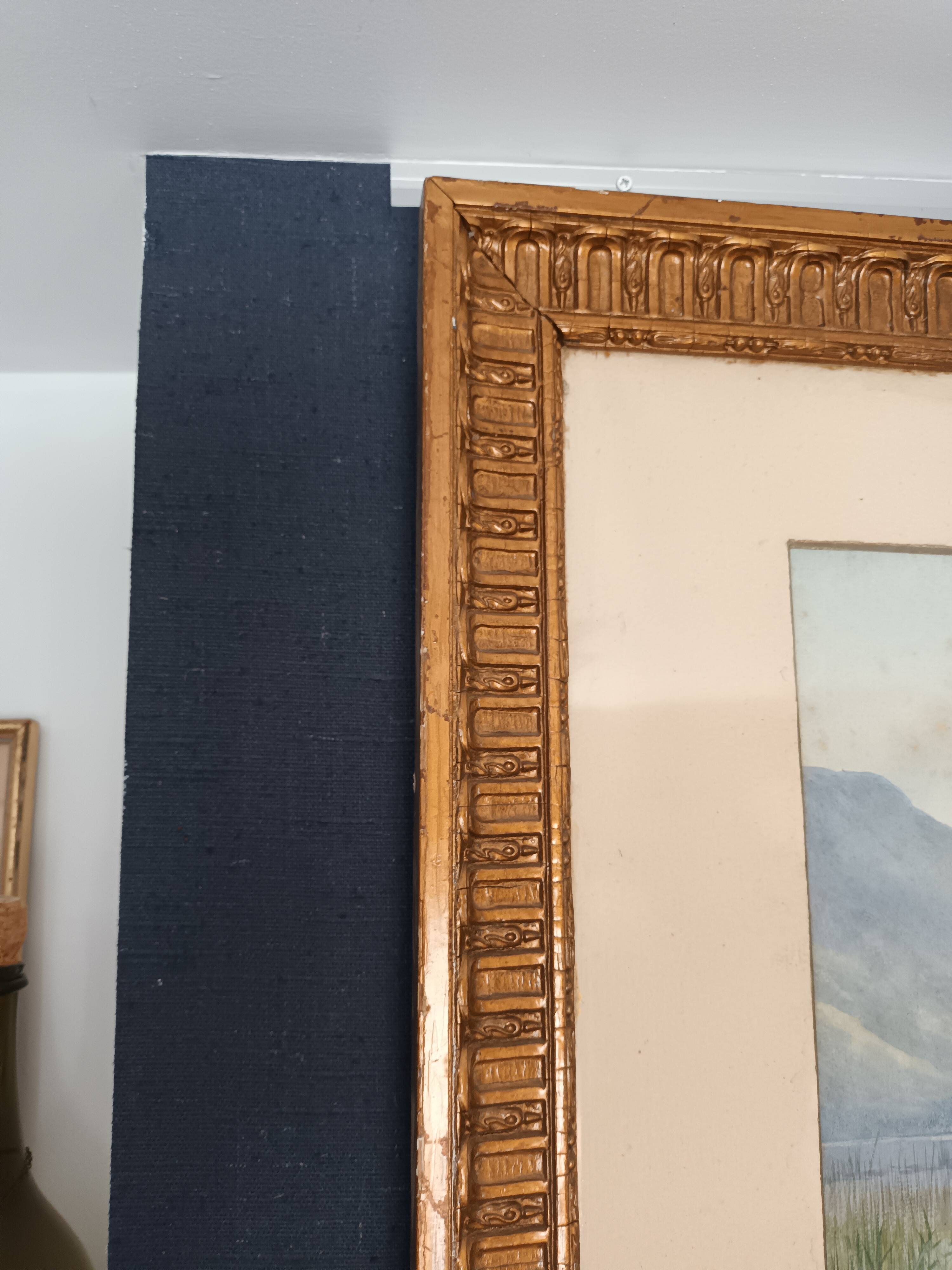 Pastel landscape signed ambroise 1914