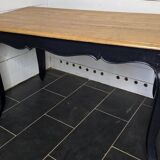 Louis xv style table in black patinated oak