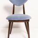 Chaise cœur en velours de coton bleu violet mid-century