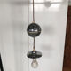 Vintage sphere pendant light in silver metal from the 70s