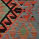 Kilim vintage anatolien tons bleu, vert et rouge géométrique, 160x317 Cm