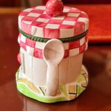 Cherry pattern slip teapot