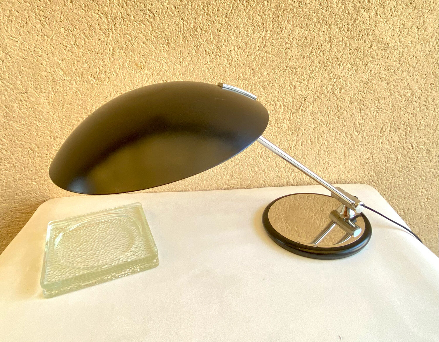 Desk lamp saucer Aluminor France vintage 70s