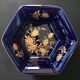 Vintage footed cup bareuther bavaria, cobalt and gold porcelain, 1st year.