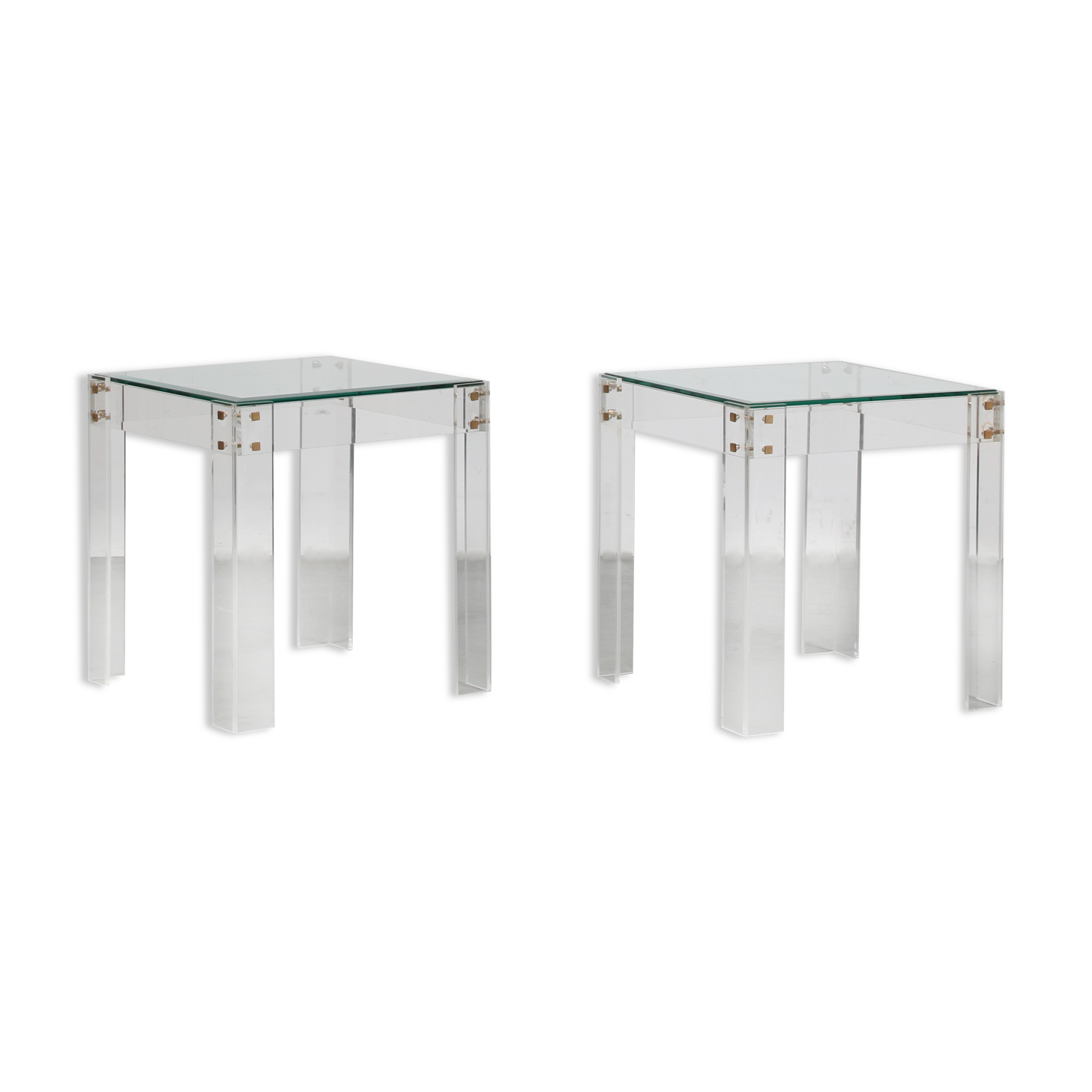 1970s Pair of lucite side tables by iTRE, Italy