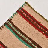 2x10 Red & Green Kilim Runner Rug, 79x323Cm