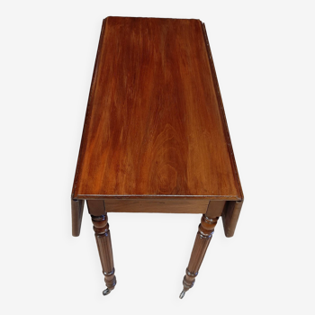 Small table with flaps in blond mahogany with one drawer
