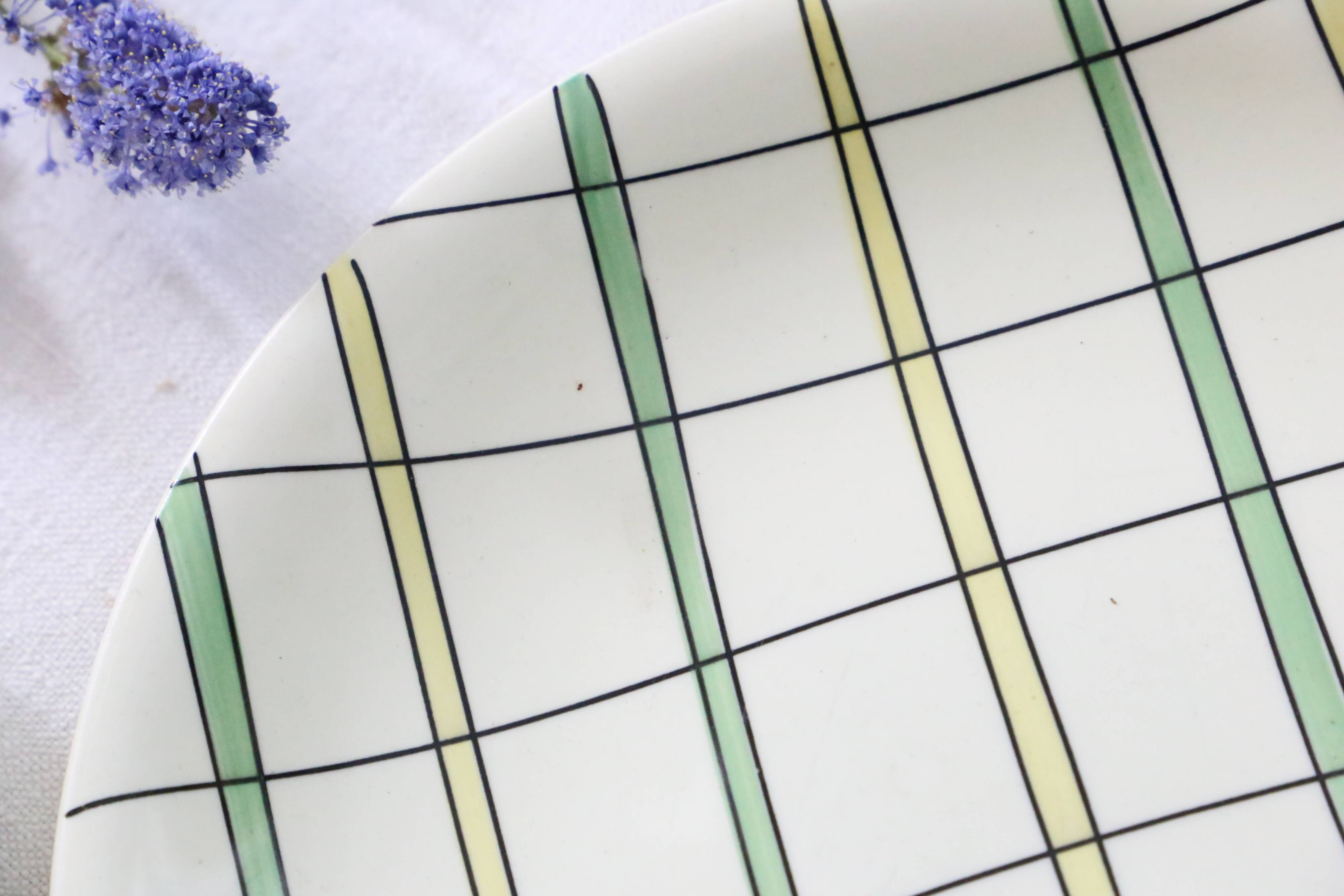 Set of 6 flat plates Salins, Yves pattern, vintage French