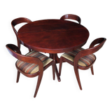Baumann extendable round dining table and 4 gondola chairs