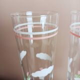 Set of 5 floral champagne glasses