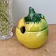 Mustard pot or jam pot in apple slip
