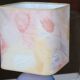 Lampe en céramique abat jour pastel, années 70