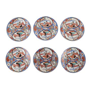 Groupe de 6 assiettes en porcelaine Japon 19e-20e siècle