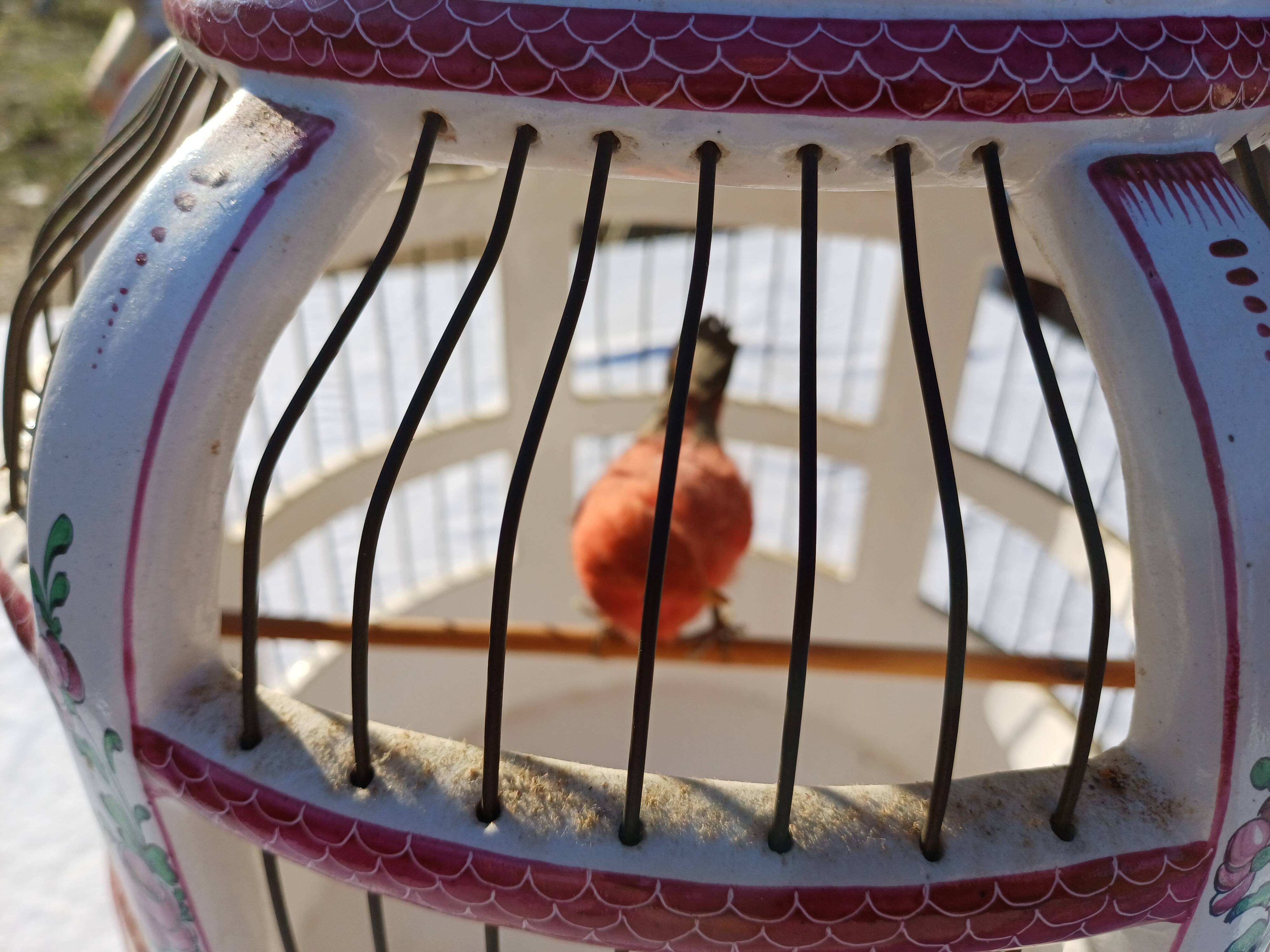 19th century bird cage in Lunéville earthenware