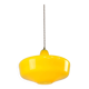 Mid-Century Italian Brass and Yellow Glass Pendant Lamp