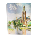 Oil on canvas - Cathedral by the river