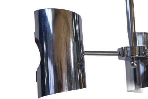 Vintage chrome steel pendant light, 1970s design