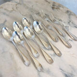 Large spoons and forks, silver metal