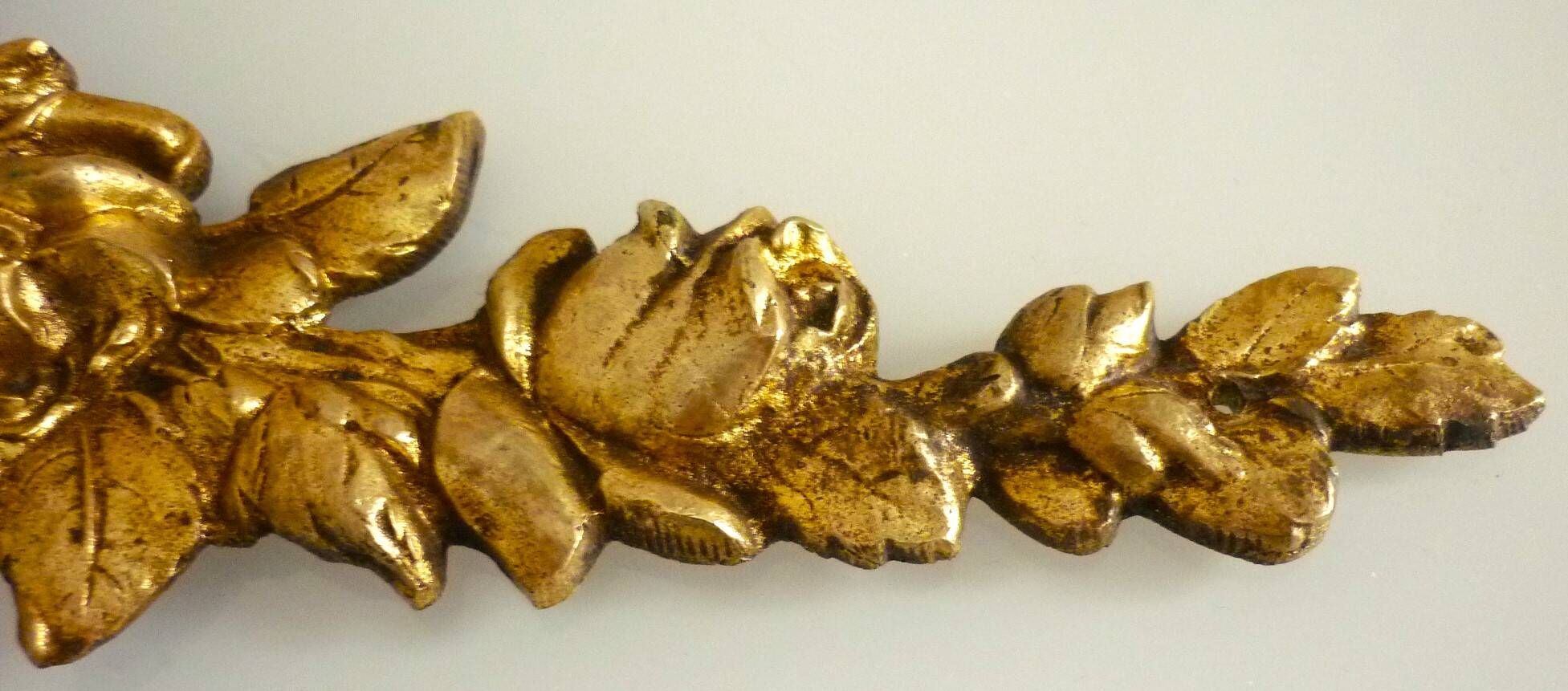 Fronton, bronze doré, ornement pour miroir, meuble, signé Jacquet Grelier