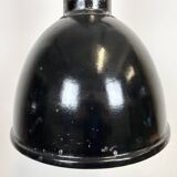 Industrial Black Enamel Factory Hanging Lamp, 1950s
