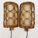 Mid-Century Rattan Wall Sconces — Louis Sognot Style