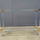 Brass and lucite console table, 1970s