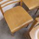 Danish ensemble transformable table 114 cm / 154 + 4 modernist chairs from the 1970s.