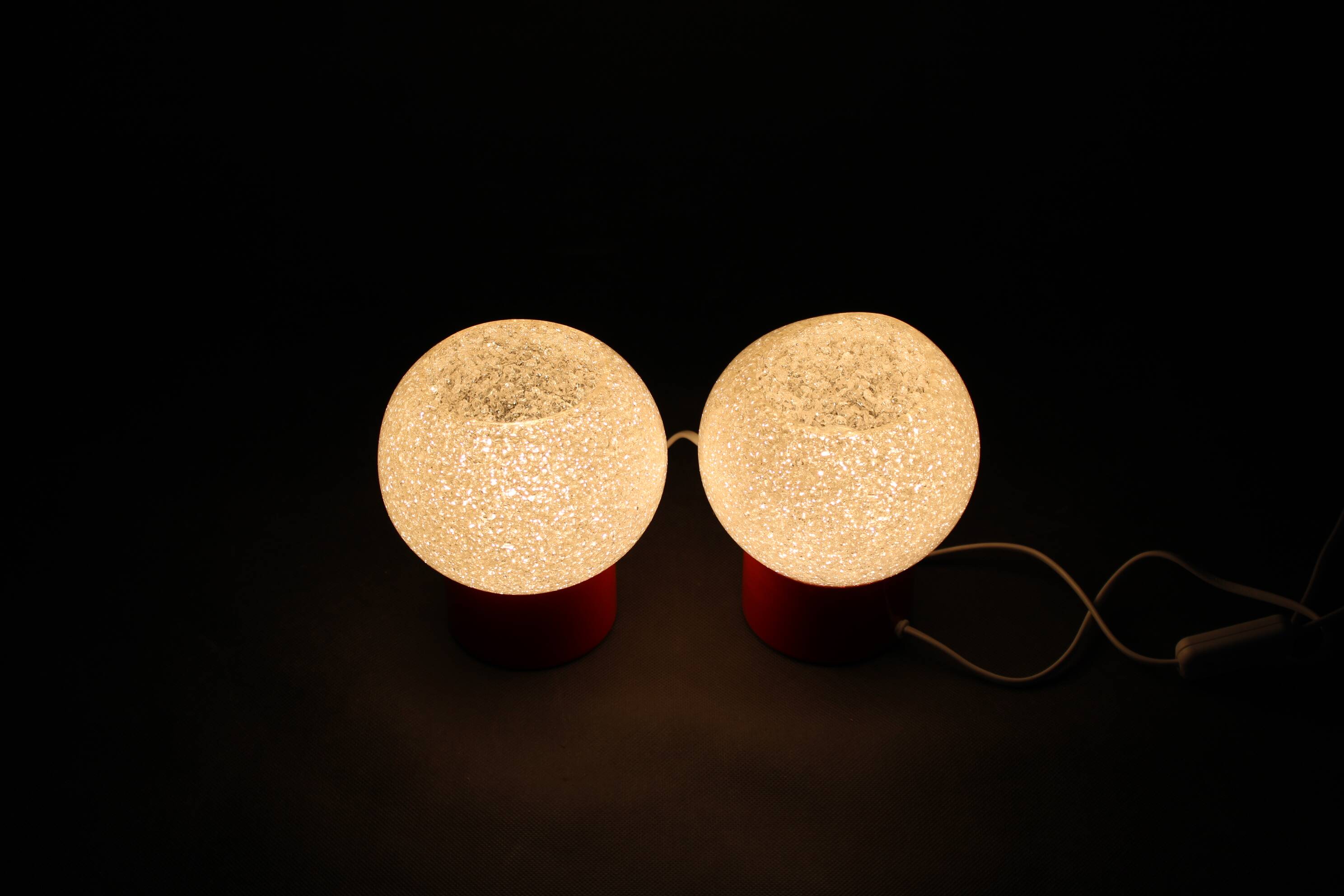 1970s Pair of Nightstands Lamps by Pokrok Zilina, Czechoslovakia