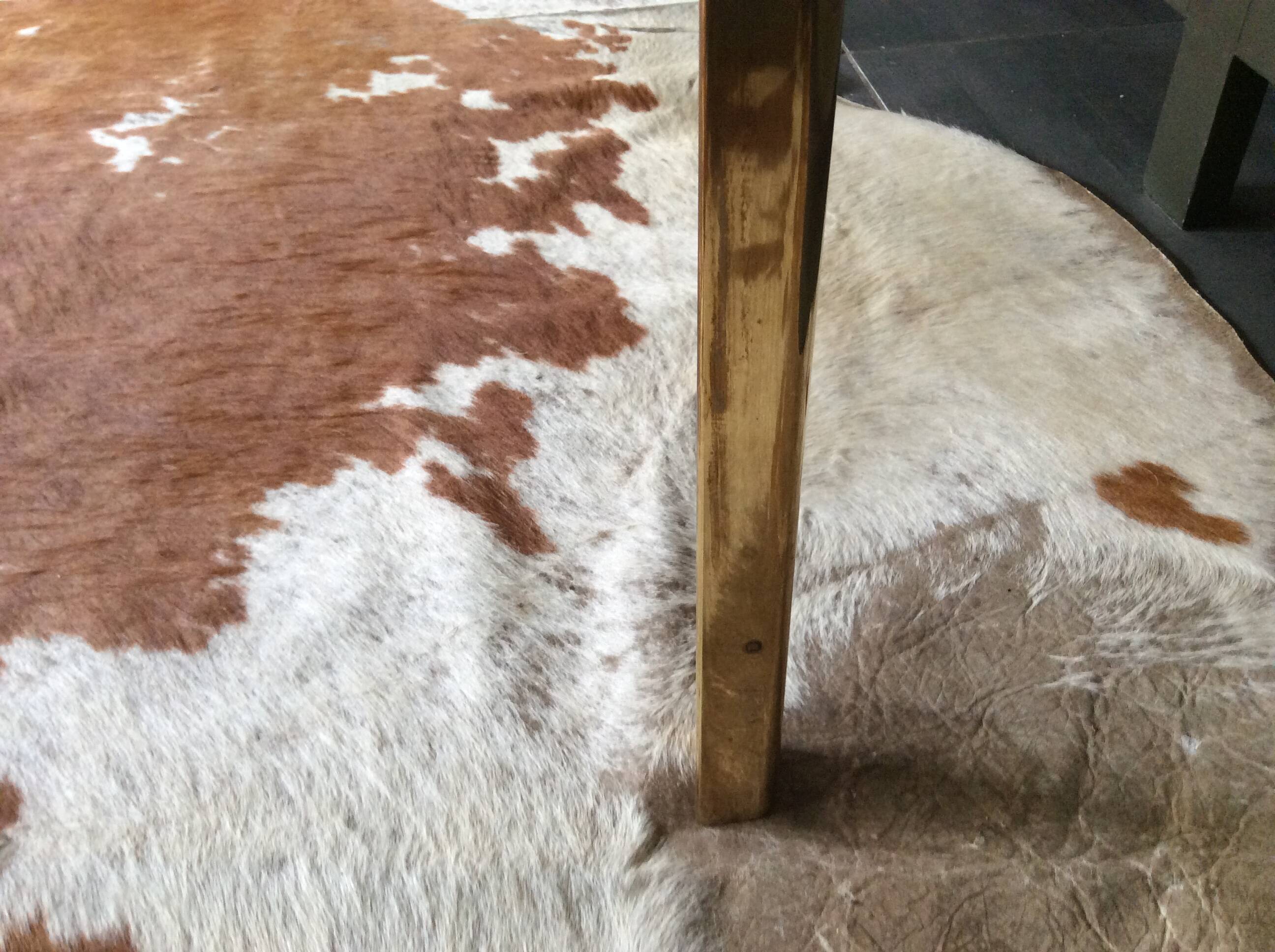 Glass and brass coffee table