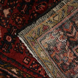 Vintage Red Wool Persian Runner Rug Hand Made Long Oriental Carpet 87x453cm