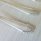 Set of 5 large silver metal spoons