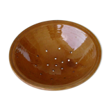 Old drainer dish faisselle in earthenware Varnishing brown