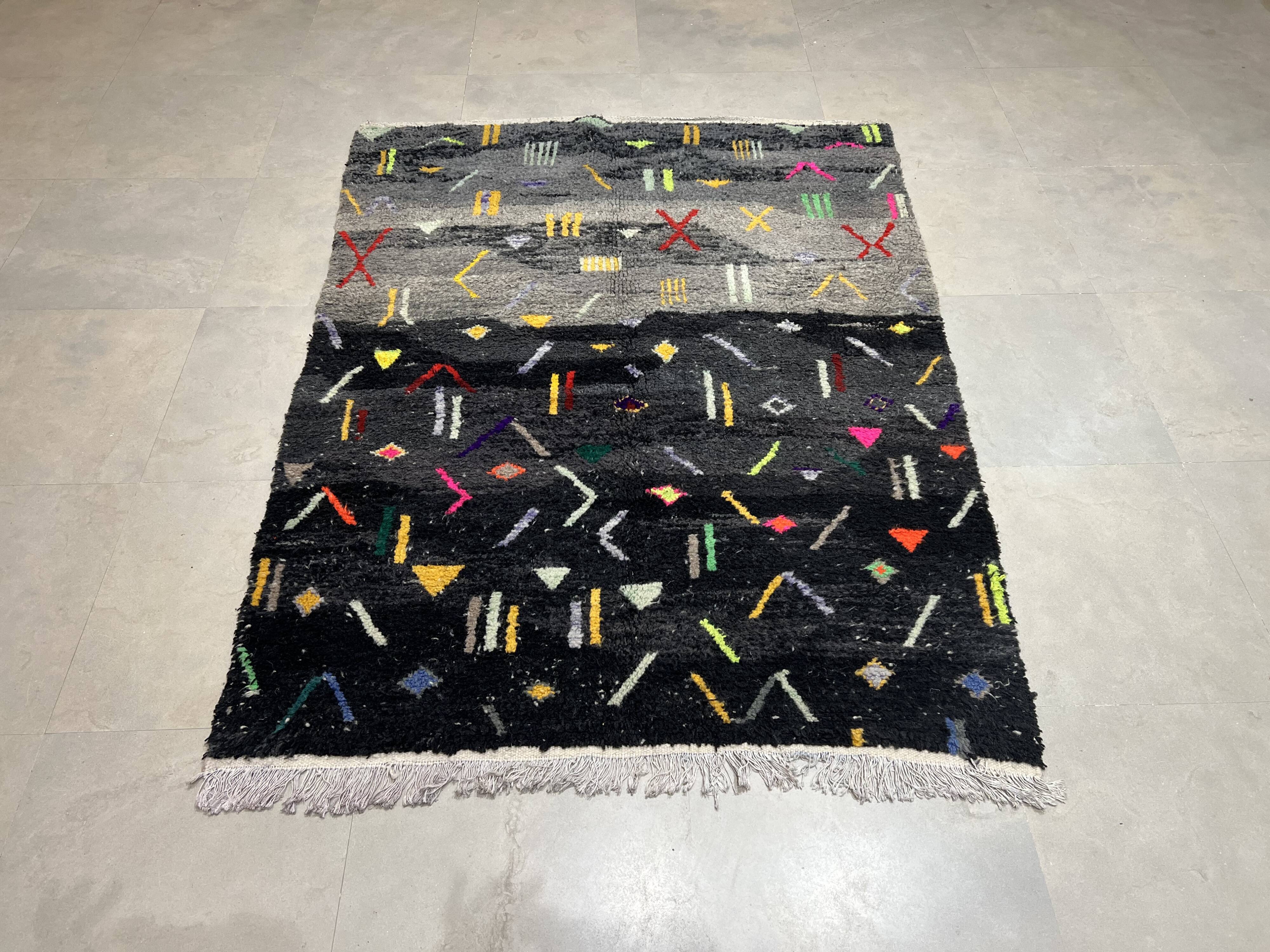 Black Berber carpet156x204cm