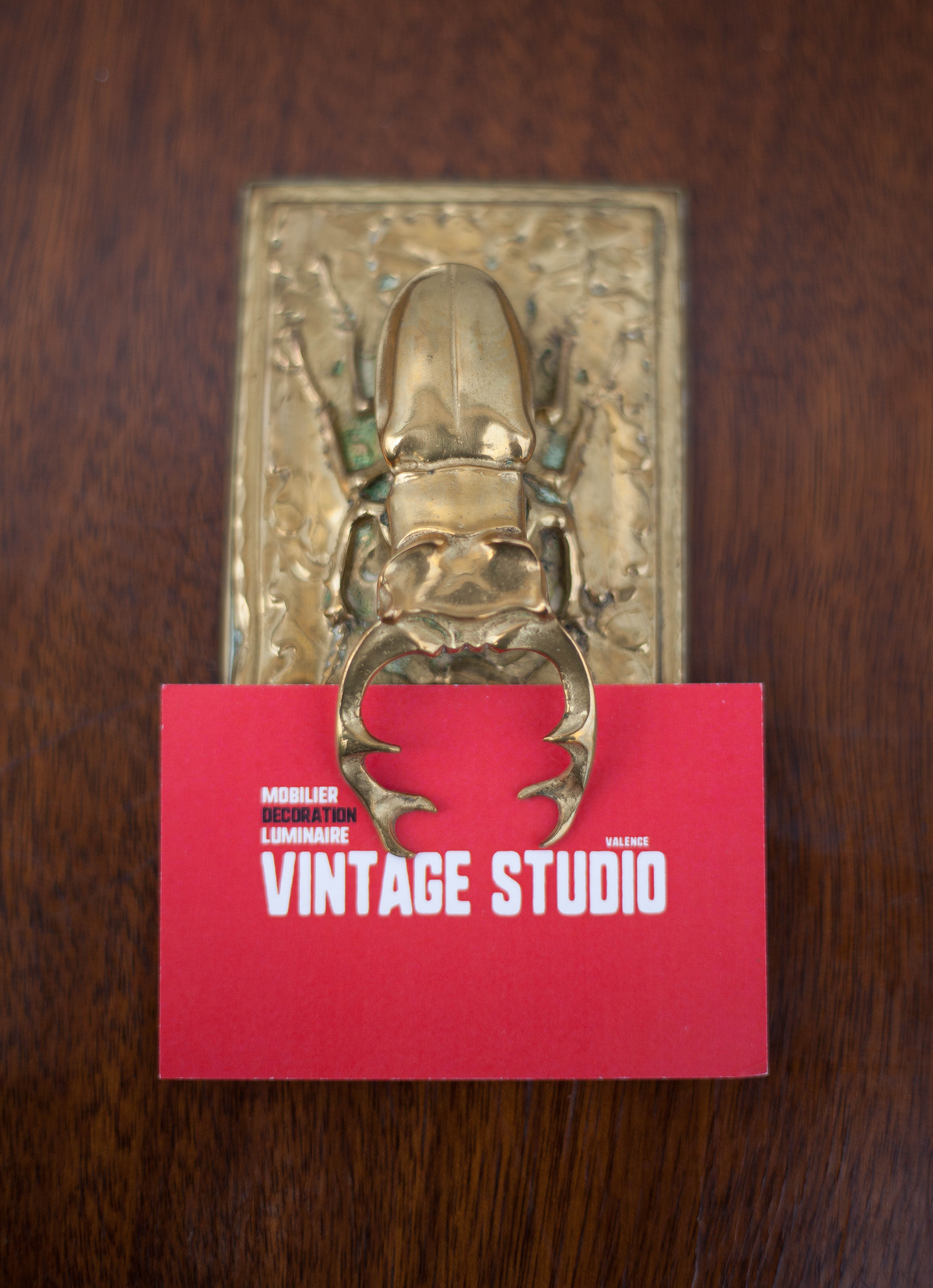 Scarab brass mail clip