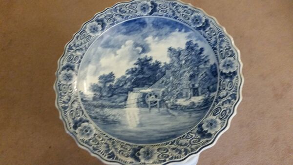 Assiette decorative murale Delft Ram
