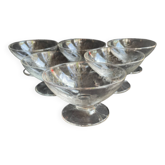6 champagne glasses – Engraved crystal