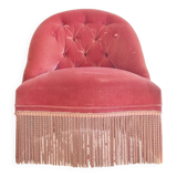 Pink toad armchair with fringes