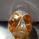 Old Transparent & Orange Cut Crystal Vase Vintage Flower Decor